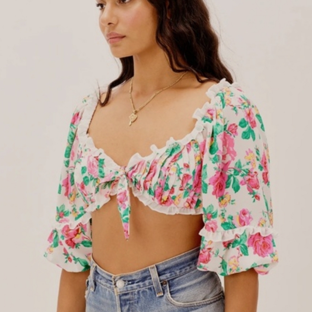 NWT For Love & Lemons Imogen Crop Top